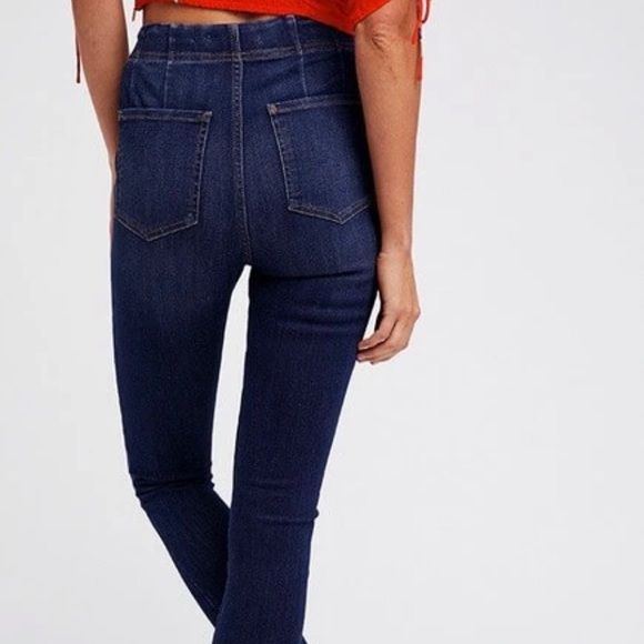 Free People High Waist Pull On Skinny Jeans - Picture 7 of 10